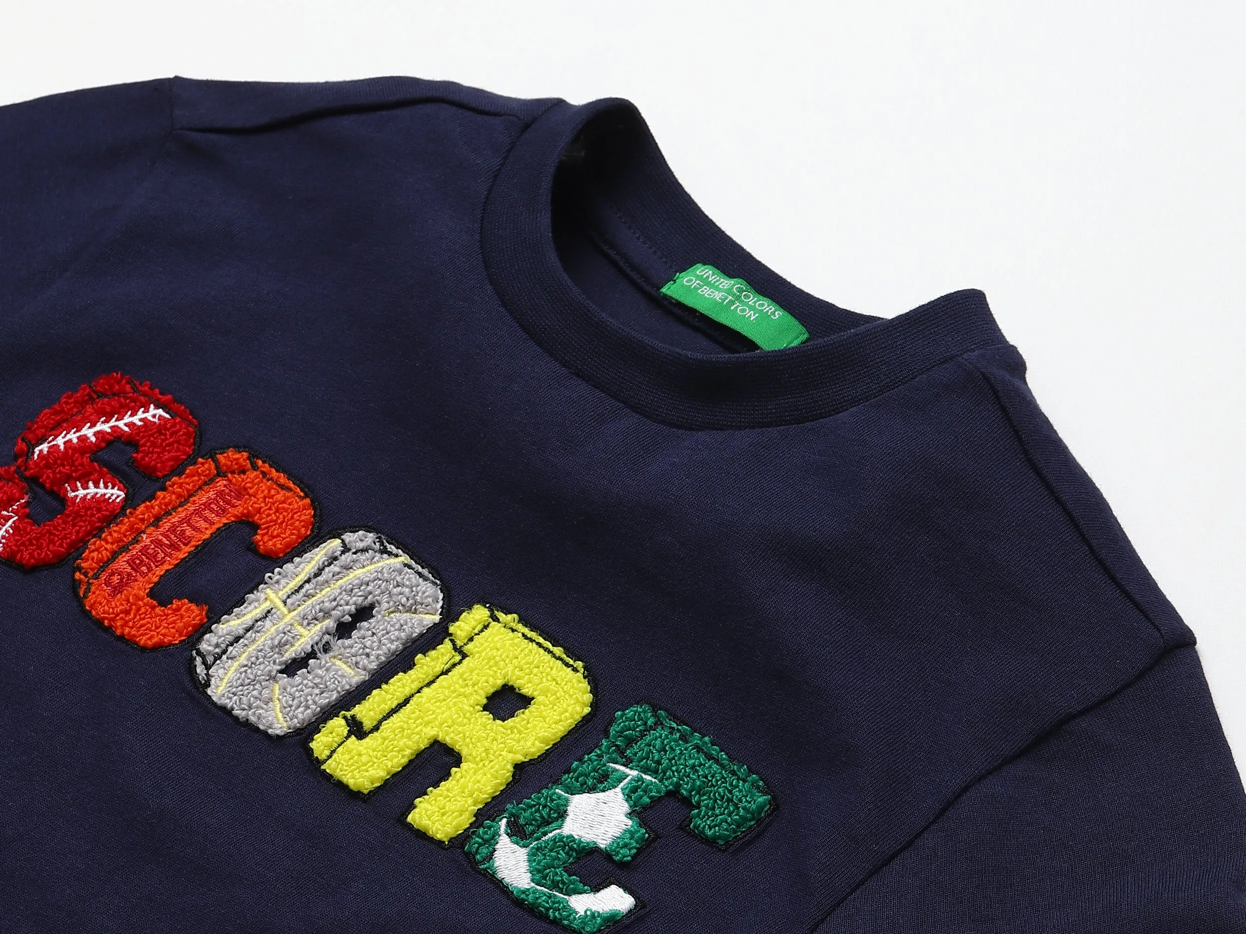 Navy Blue Embroidered T-Shirt
