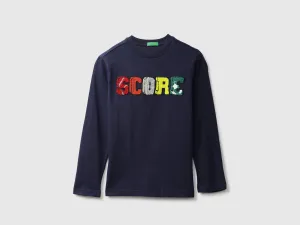 Navy Blue Embroidered T-Shirt