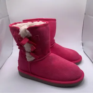 NWOB Koolaburra by UGG Girls' Victoria Short Boot Pink US2 big kid Girl 1083