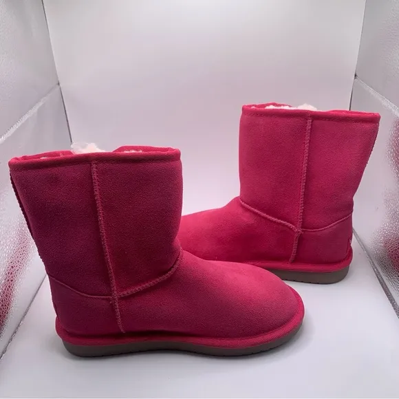 NWOB Koolaburra by UGG Girls' Victoria Short Boot Pink US2 big kid Girl 1083