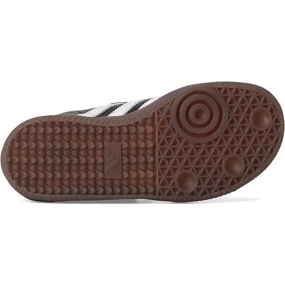 NWT adidas Unisex Big Kid Samba Indoor Sneaker, Black/White/Gum-Size 6