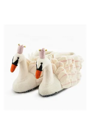 ODETTE SWAN FELT SLIPPERS