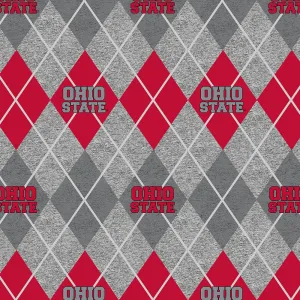 OHIO STATE UNIVERSITY-Heather Argyle Fleece-100% Polyester-OHS1148