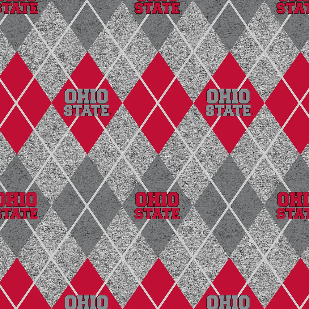 OHIO STATE UNIVERSITY-Heather Argyle Fleece-100% Polyester-OHS1148