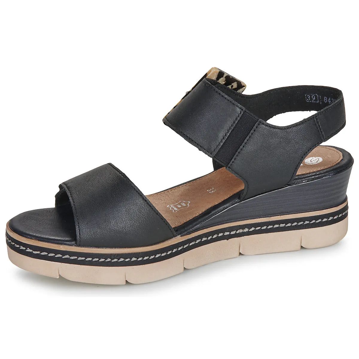 Paloma Black Leather Sandals