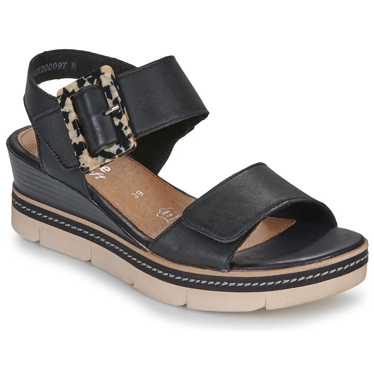 Paloma Black Leather Sandals