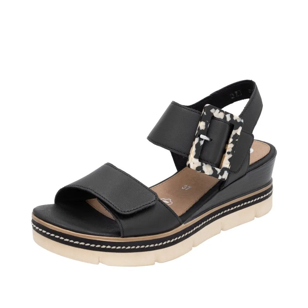 Paloma Black Leather Sandals