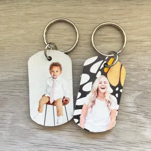 Personalized Photo Leather Keychain - Dog Tag