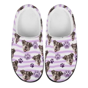 Personalized Photo Pet Slippers, Custom Pet Face Unisex Plush Slippers, Gift For Pet Owners, Pet Lovers