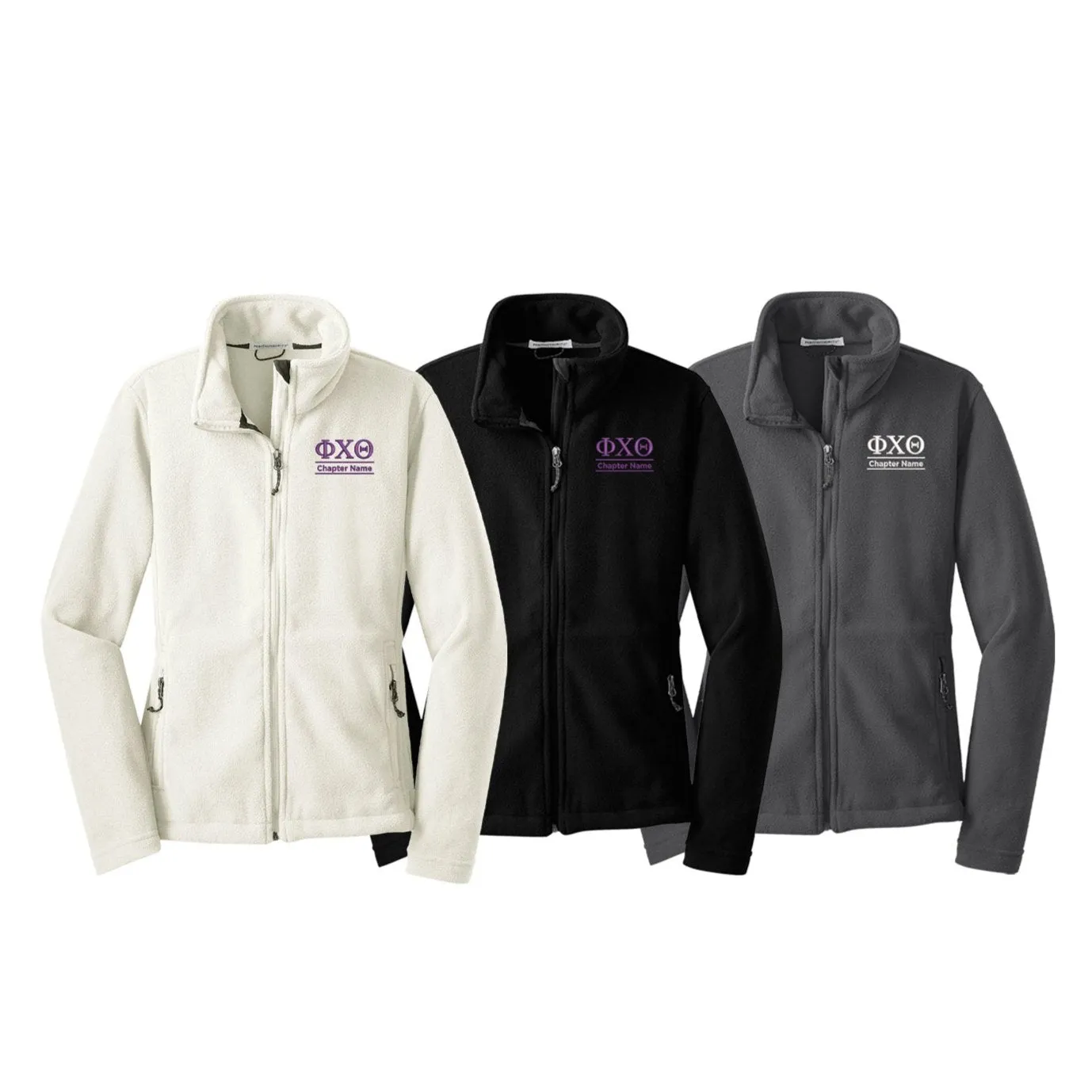 Phi Chi Theta Fleece Jacket - Chapter Name