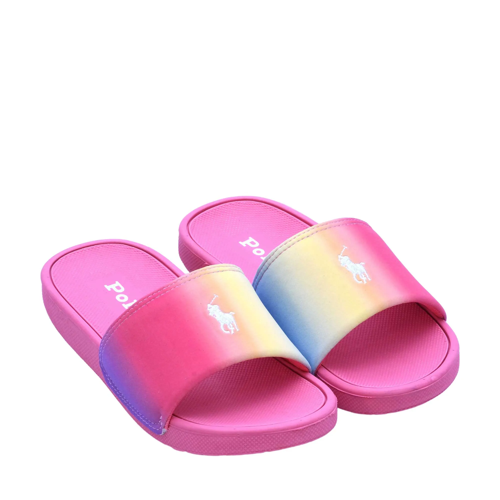 Polo Ralph Lauren Kids Girl's Multicolor Logo Sliders
