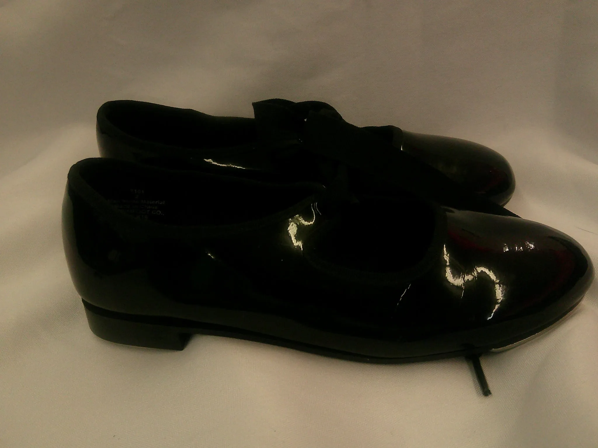 Pre-Owned Tap Shoes Dance Class Big Kid 2M Tyette Leather Ribbon