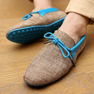 Quality Mens Canvas Casual Lace Slip On Loafer Shoes Moccasins Driving Shoes men flats