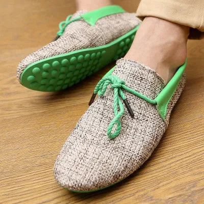 Quality Mens Canvas Casual Lace Slip On Loafer Shoes Moccasins Driving Shoes men flats