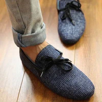 Quality Mens Canvas Casual Lace Slip On Loafer Shoes Moccasins Driving Shoes men flats