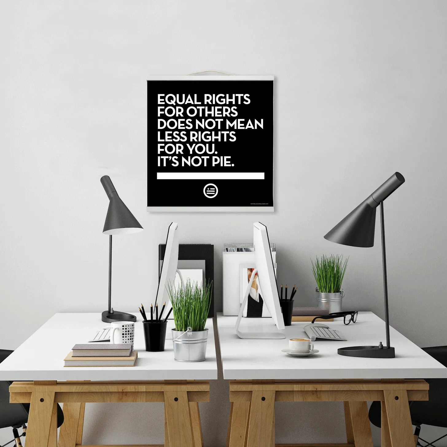 "Not Pie" Hanging Canvas Print - Black