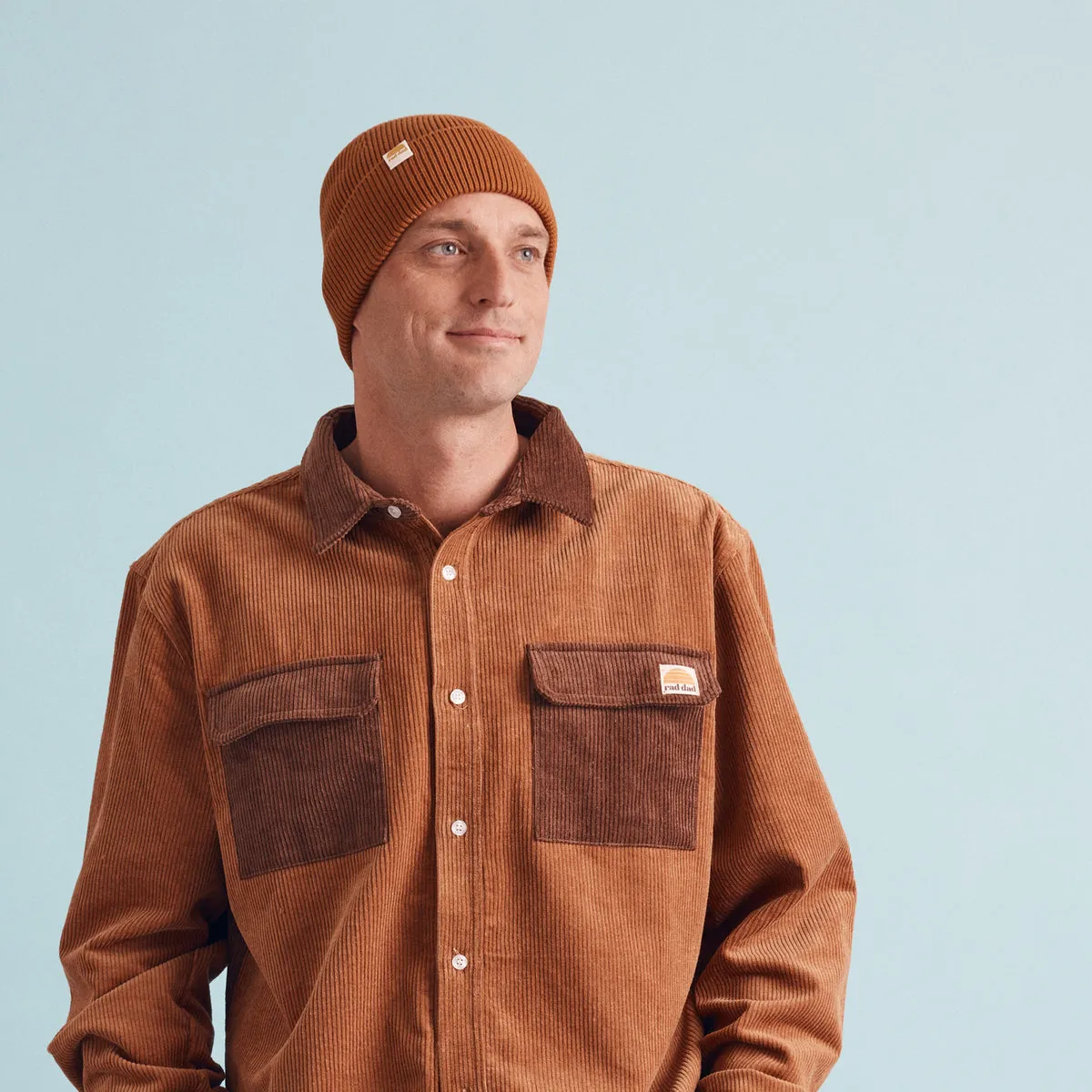 RAD DAD ORGANIC COTTON KNIT BEANIE - CAMEL