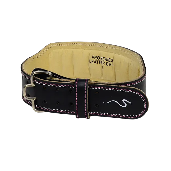 Rappd 4 inch Leather Weight Lifting Belt Pink
