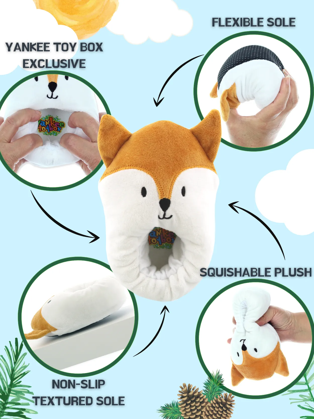 Red Fox Plush Slippers