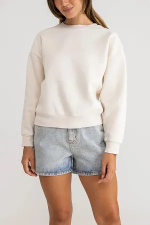 RHYTHM CLASSIC CREW NECK FLEECE - WHITE