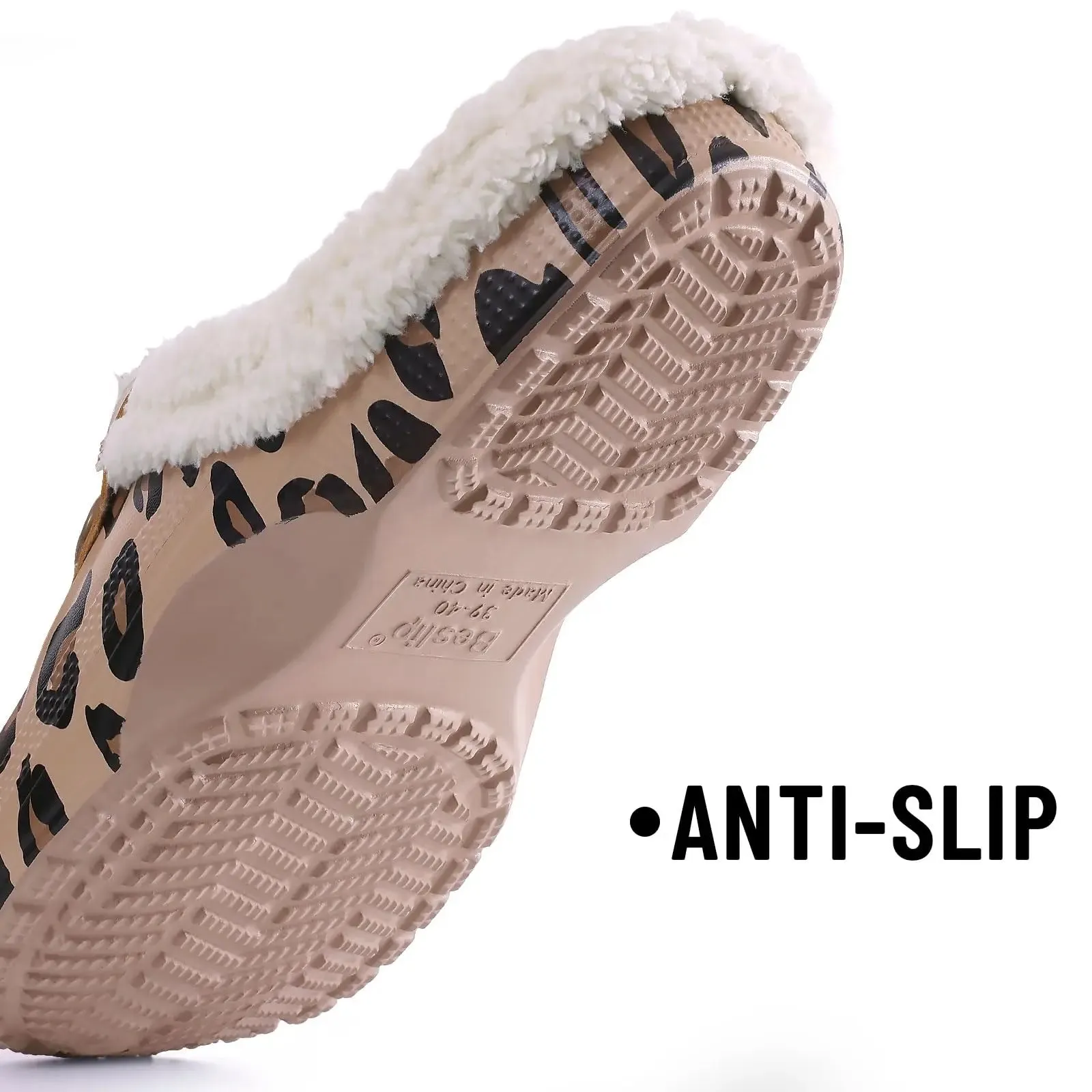 Shevalues New Fur Lined Clogs Women Waterproof Garden Shoes Winter Fluffy Plush House Slippers Couple Non-slip Fuzzy Slippers