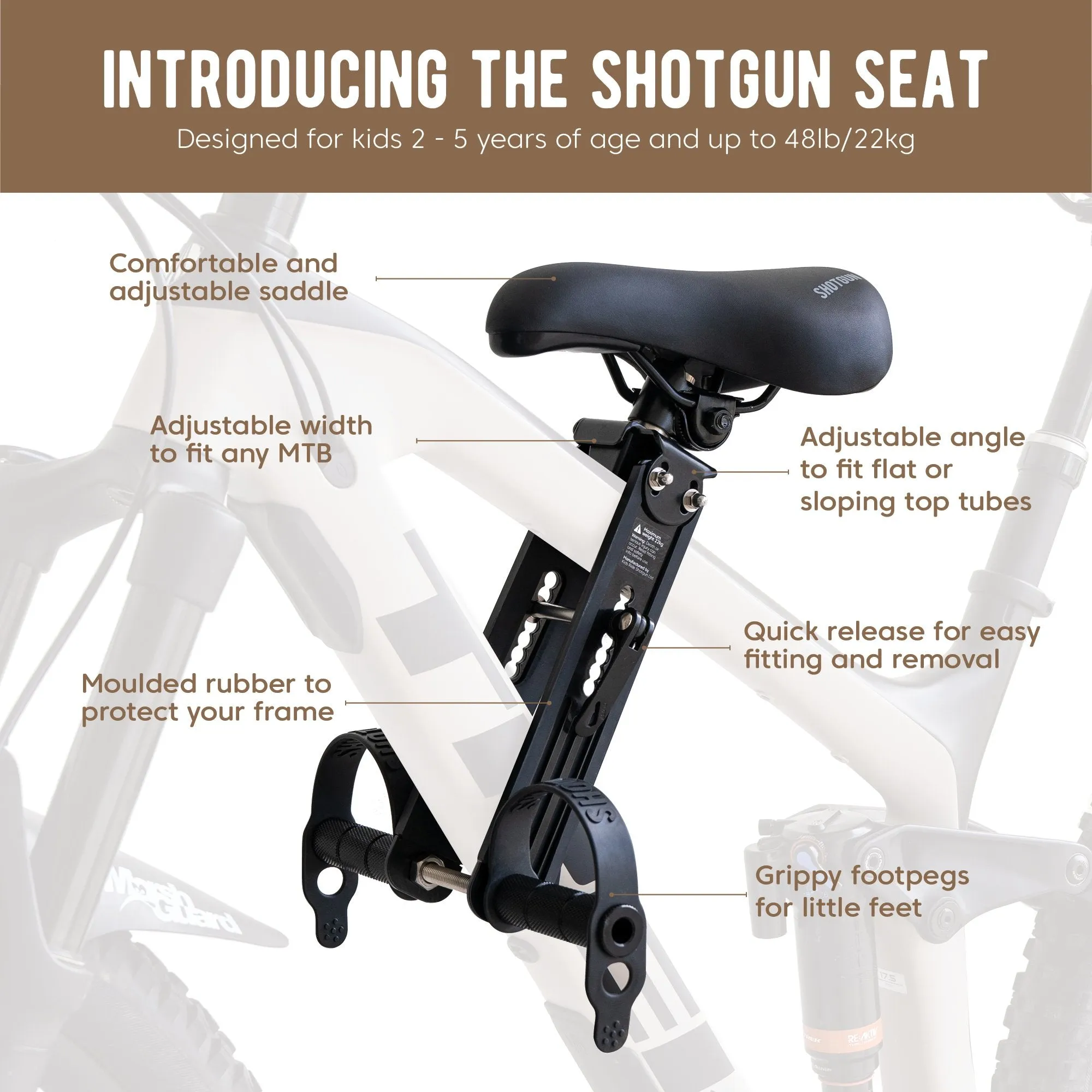 Shotgun Front Mounted Child Bike Seat