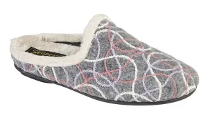 Sleepers LS361F Ladies Patterned Mule Slipper