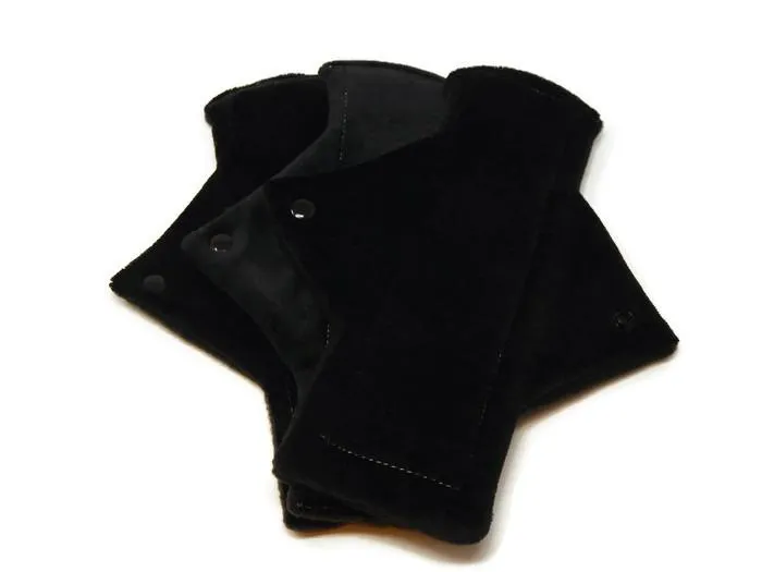 Solid Jet Black Bamboo Heavy Flow Day Pads x3
