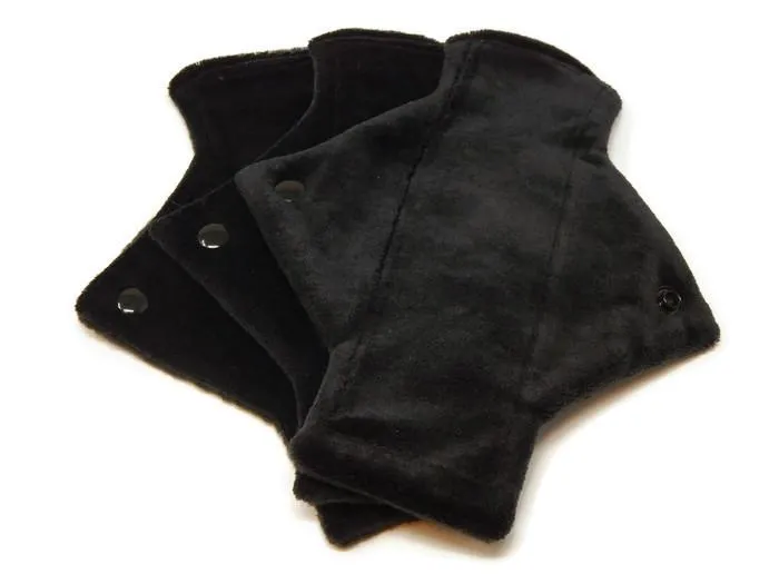 Solid Jet Black Bamboo Pantyliners x3