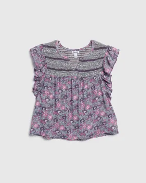 Splendid Kid Festival Ruffle Tee Thistle