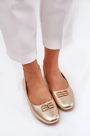 Step in Style Golden Ballet Flat Shoes