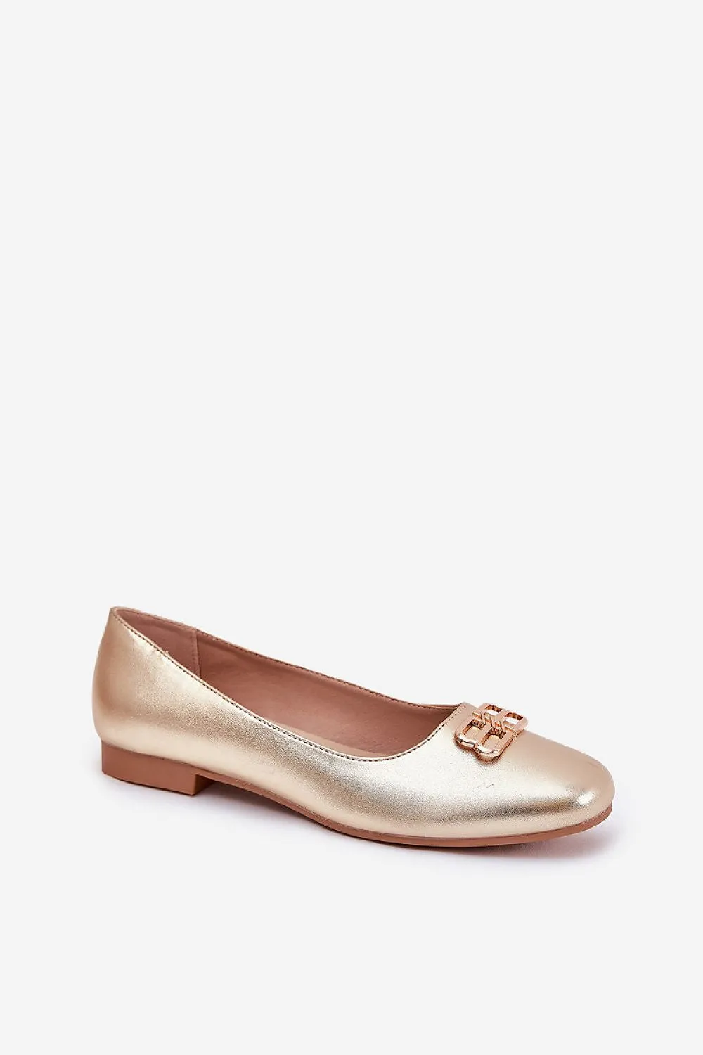 Step in Style Golden Ballet Flat Shoes
