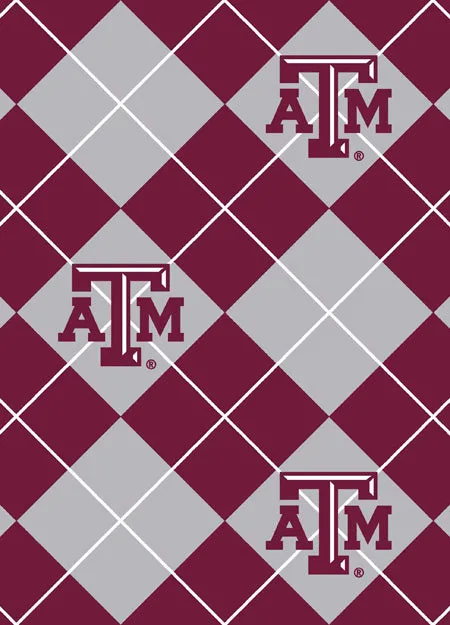 TEXAS A&M UNIVERSITY-Argyle Fleece-100% Polyester-TAM095