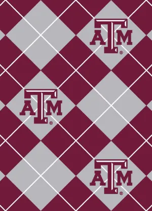 TEXAS A&M UNIVERSITY-Argyle Fleece-100% Polyester-TAM095