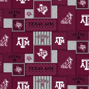 TEXAS A&M UNIVERSITY-College Patch Fleece-100% Polyester-TAM1177