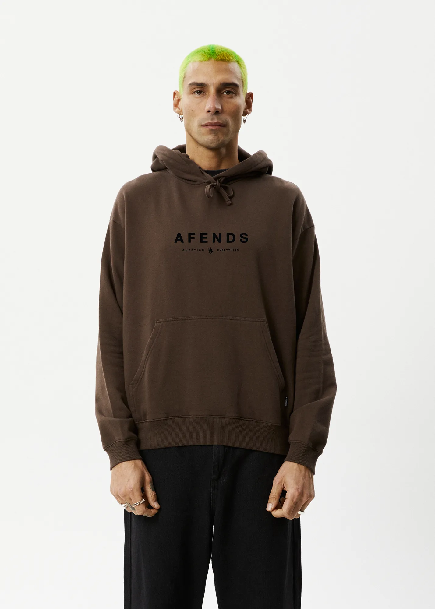 THROWN OUT - RECYCLED PULL ON HOOD - COFFEE