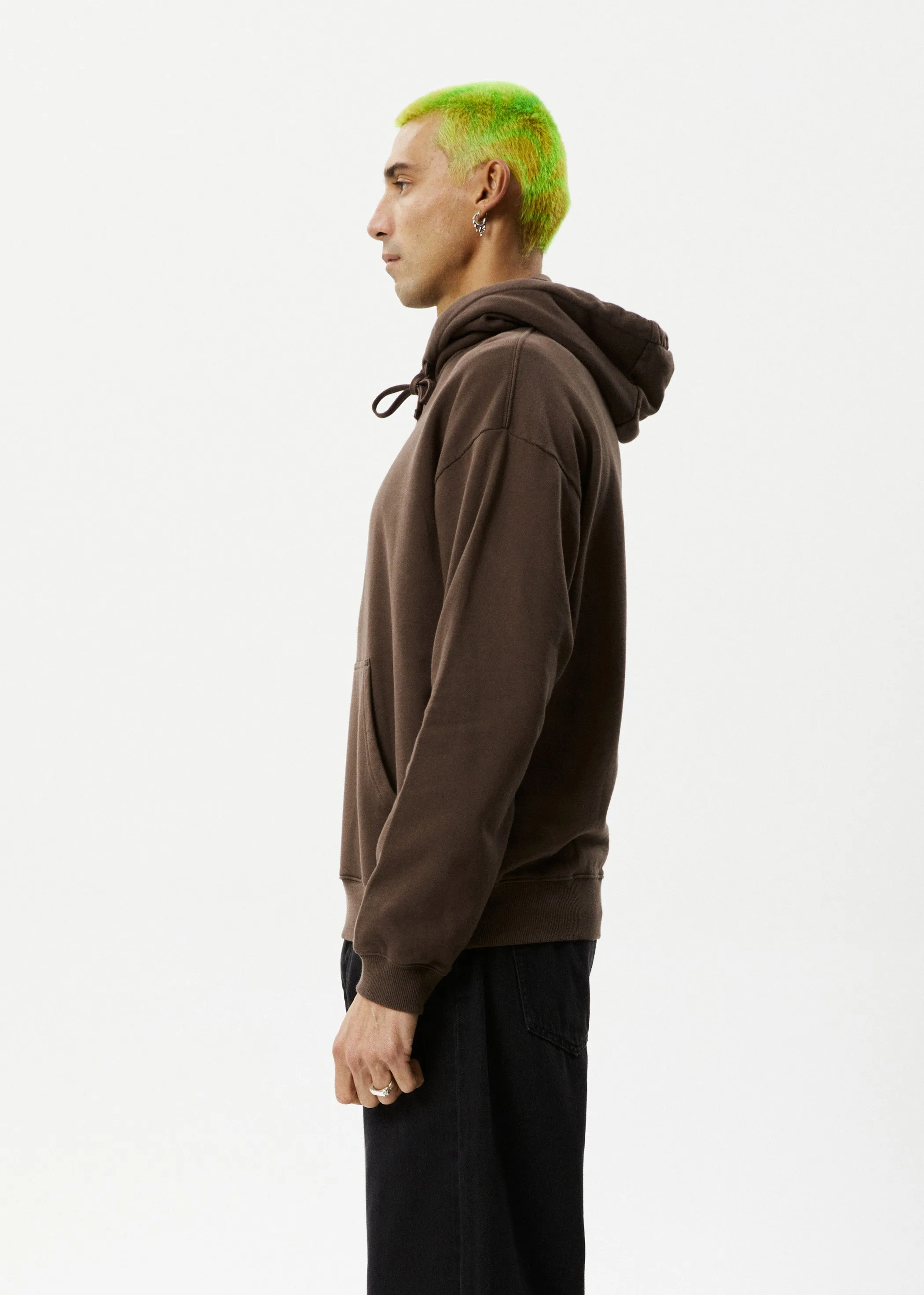 THROWN OUT - RECYCLED PULL ON HOOD - COFFEE