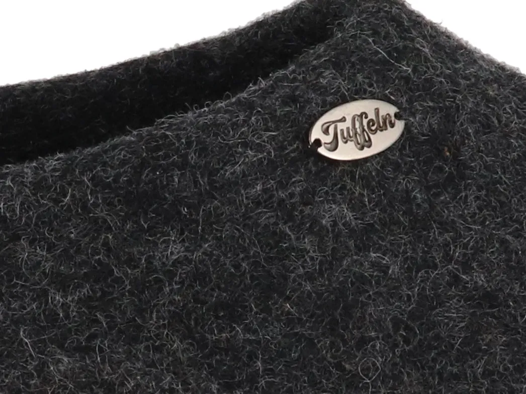 Tuffeln natural felt Slippers 'Pantuffel', graphite