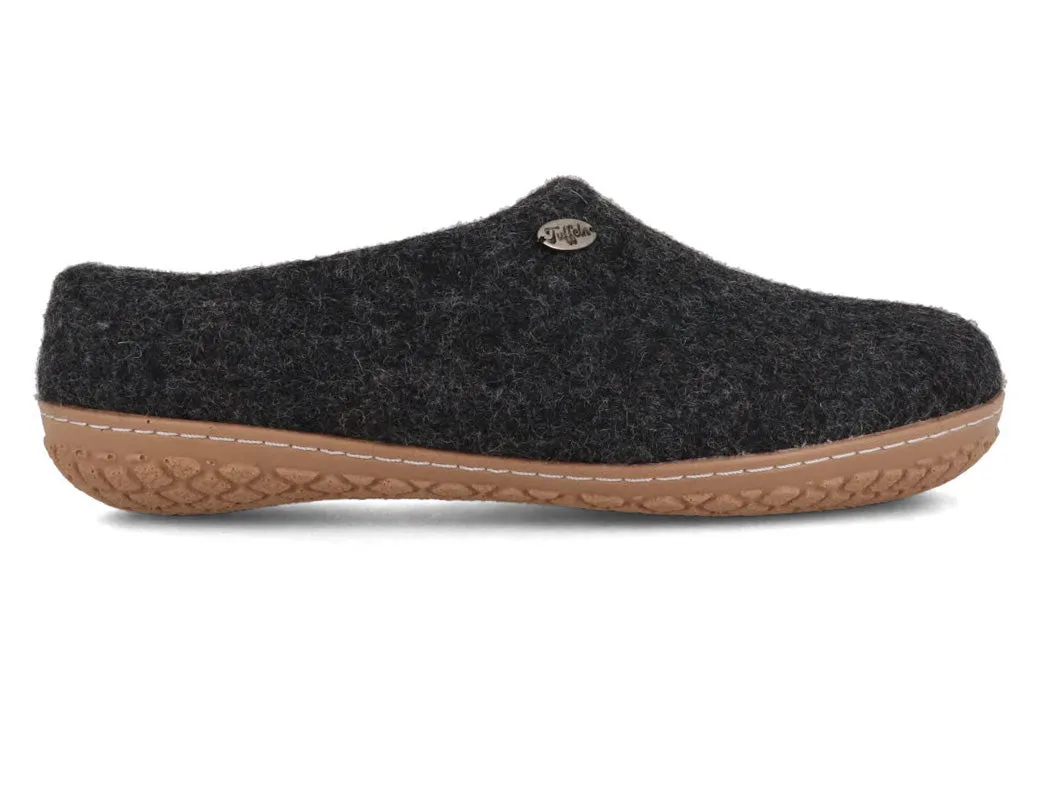 Tuffeln natural felt Slippers 'Pantuffel', graphite