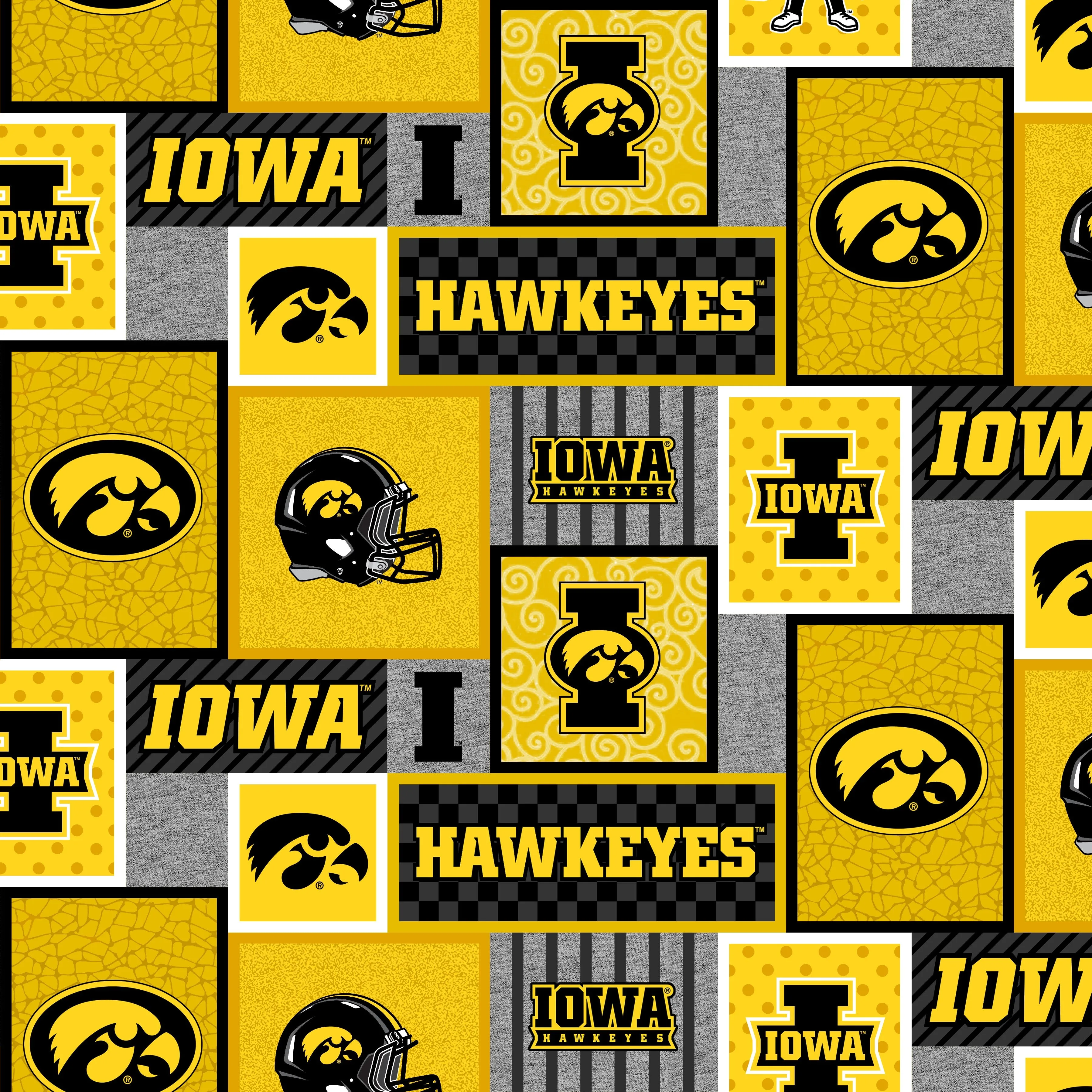 UNIVERSITY OF IOWA-College Patch Fleece-100% Polyester-IA1177