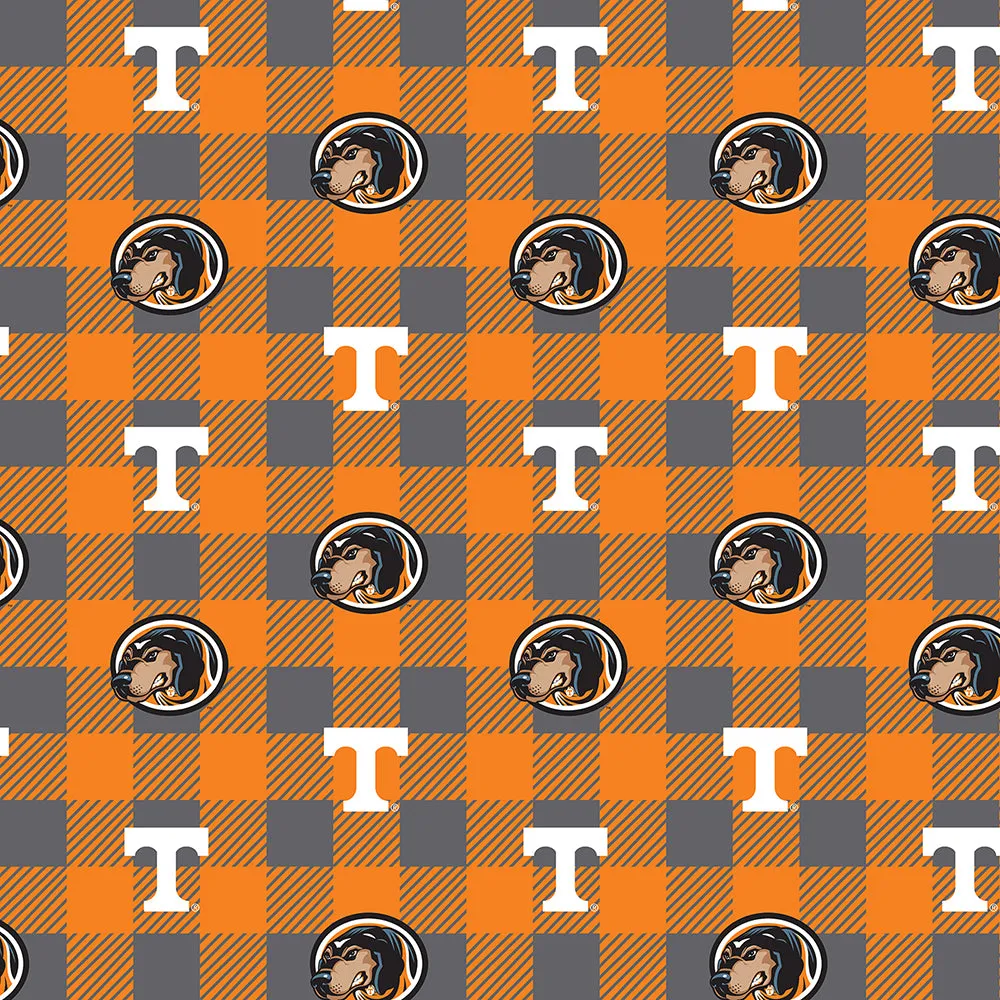 UNIVERSITY OF TENNESSEE-Buffalo Plaid Fleece-100% Polyester-TEN1190