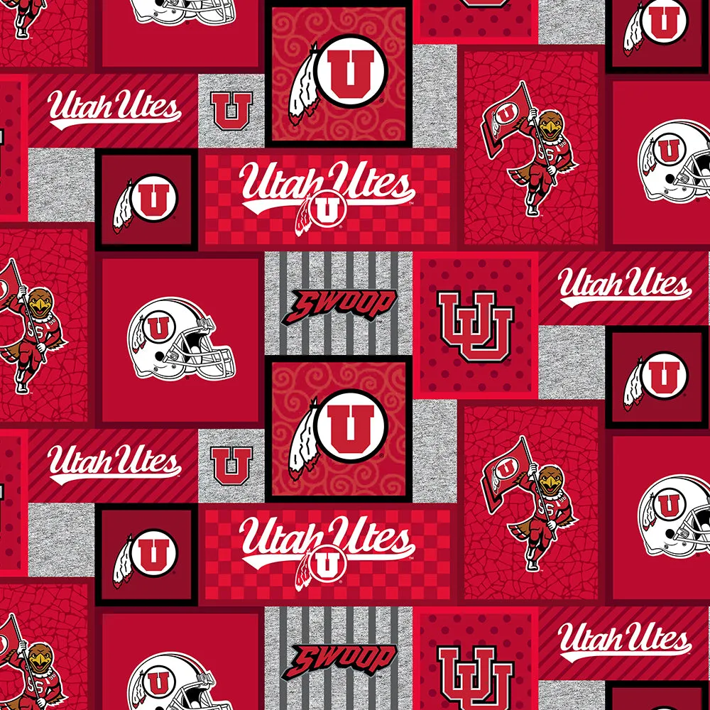 UNIVERSITY OF UTAH-College Patch Fleece-100% Polyester-UTA1177