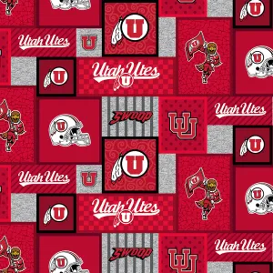 UNIVERSITY OF UTAH-College Patch Fleece-100% Polyester-UTA1177