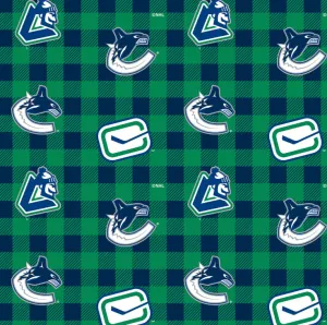 VANCOUVER CANUCKS-Flannel Check-100% Cotton-1192VAN