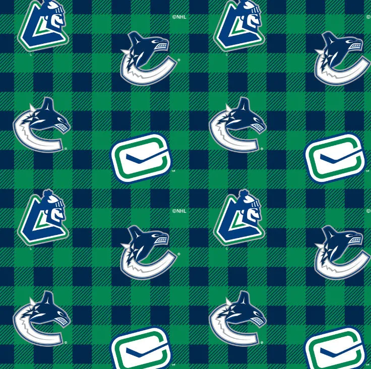 VANCOUVER CANUCKS-Flannel Check-100% Cotton-1192VAN