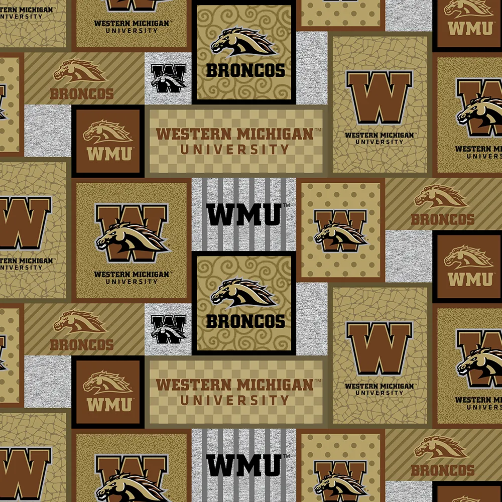 WESTERN MICHIGAN UNIVERSITY-College Patch Fleece-100% Polyester-WMCHG1177