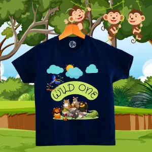 Wild One Jungle Theme First Birthday T-Shirt for Babies