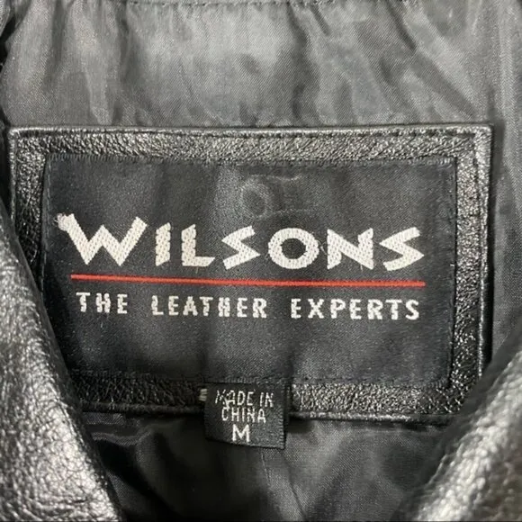 Wilson Black 100% Genuine Leather Jacket SZ M