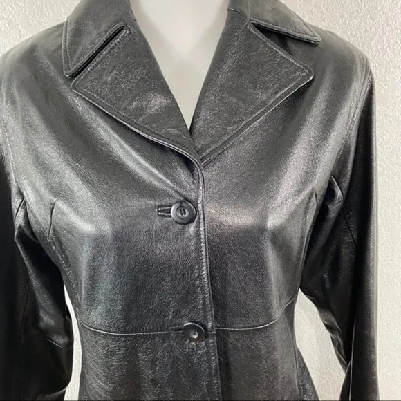 Wilson Black 100% Genuine Leather Jacket SZ M