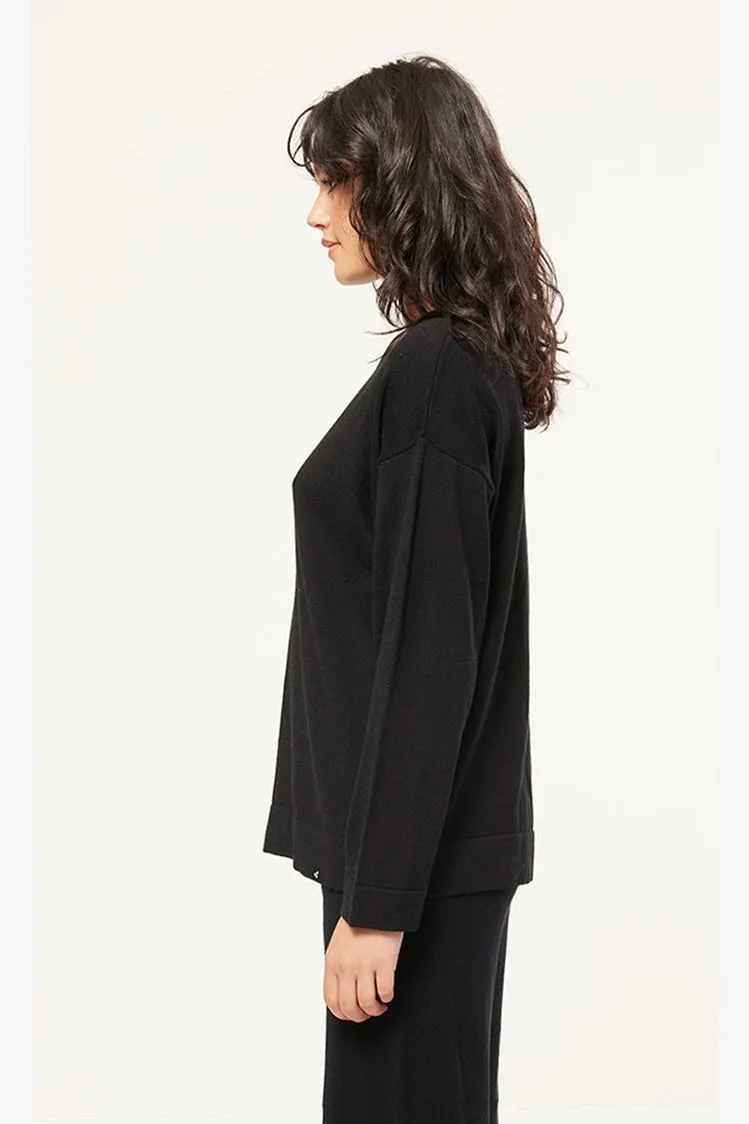 WMNS MERINO NEVE CREW - BLACK